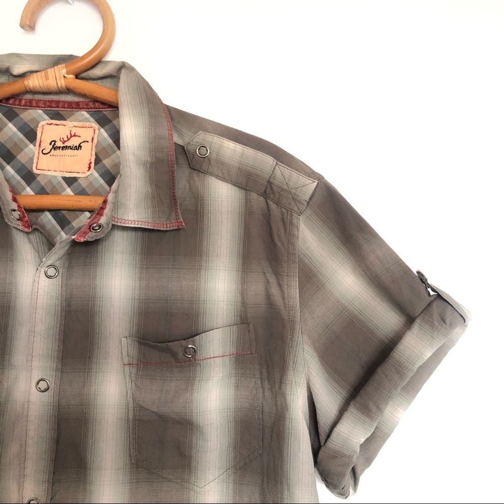 ⭐️🌈⚡️Jeremiah Plaid Short Sleeve Snap Button Down Shirt⚡️🌈⭐️ - Picture 2 of 12